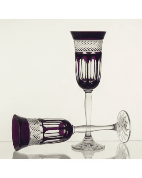 Kieliszki do szampana i wina oberżyna 6 sztuk Huta Julia