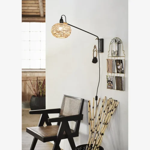 ms_aw22_1433 Krzesło z rattanowym oparciem czarne Madam Stoltz