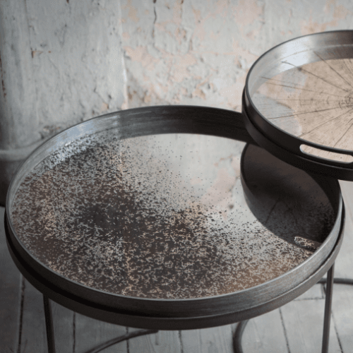 20315 Taca dekoracyjna Aged Mirror L Ethnicraft