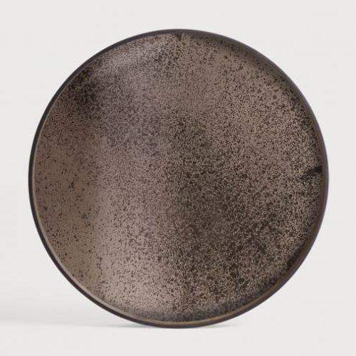 Taca Bronze Heavy Aged Mirror round XL Ethnicraft 20331