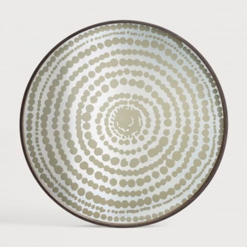 20373 Taca dekoracyjna Gold Beads Mist Mirror L Ethnicraft