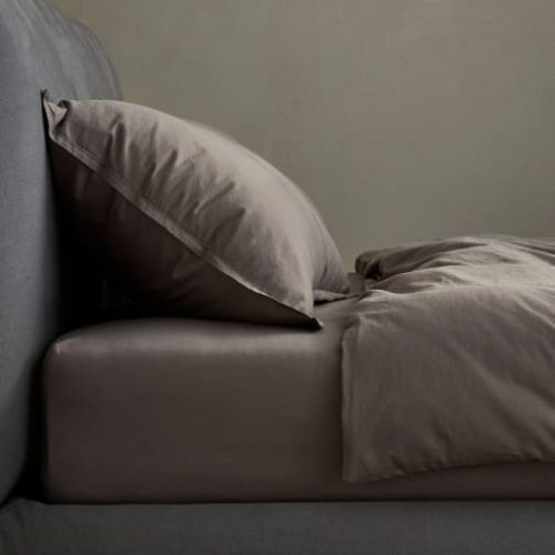 Prześcieradło z gumką Lizbona III Taupe 180x200