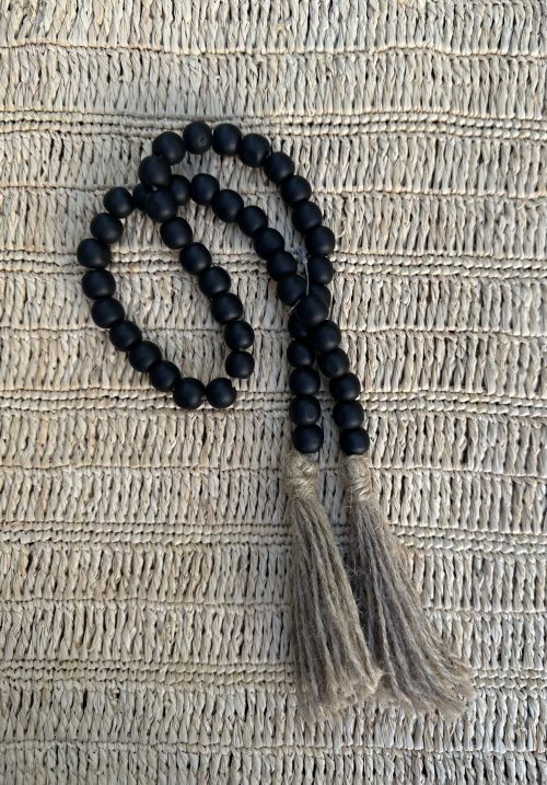 Koraliki drewniane czarne