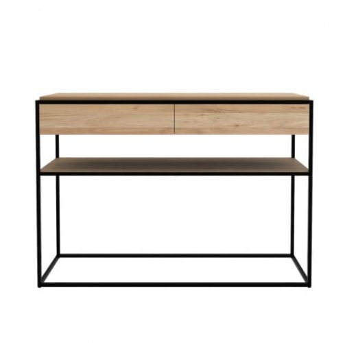 Konsola Oak 2 szuflady Monolit Black Ethnicraft 26872