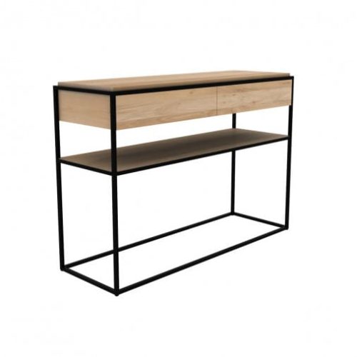 Konsola Oak 2 szuflady Monolit Black Ethnicraft 26872