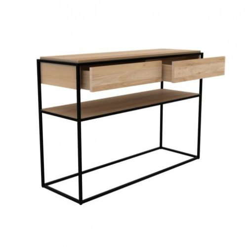 Konsola Oak 2 szuflady Monolit Black Ethnicraft 26872