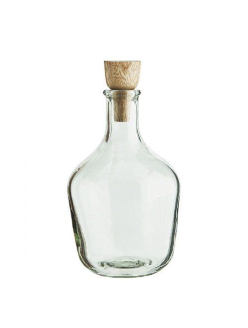 Butelka szklanka z drewnianym korkiem Madam Stoltz PAH-7639