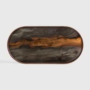 Taca dekoracyjna Bronze Organic Glass M Ethnicraft 20369
