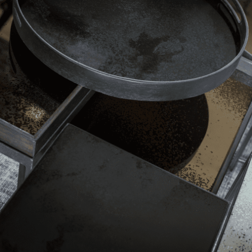 20450 Taca dekoracyjna Charcoal Heavy Aged Mirror S Ethnicraft