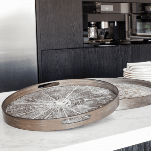 20305 Taca dekoracyjna White Slice Wood S Ethnicraft