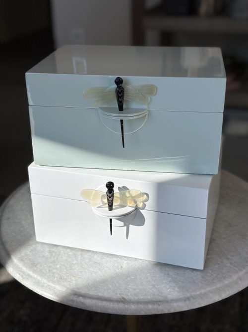 Lakierowane pudełko Dragonfly Baby blue- XL OiSoiOi