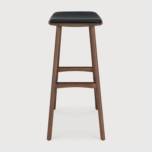 Stołek barowy tekowy tapicerowany Osso Ethnicraft 10181