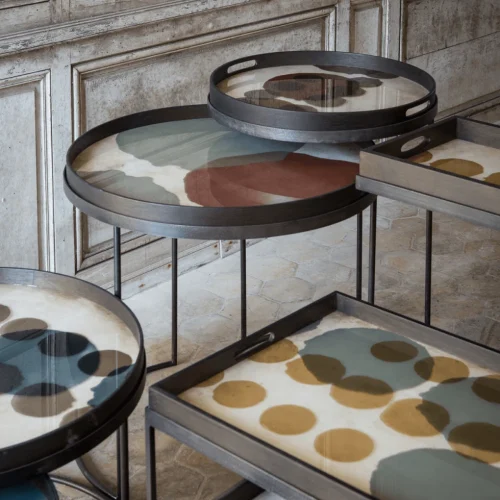 Zestaw stolików kawowych Round Tray High Ethnicraft 20721