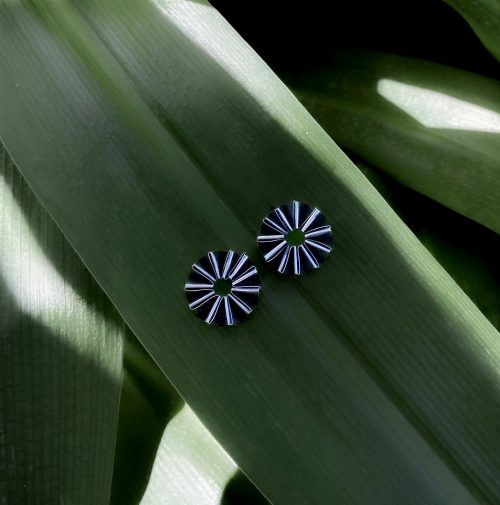 Kolczyki harmonijki z oksydowanego srebra Lamenta