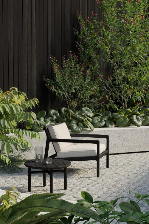 10231_Jack_outdoor_lounge_chair_10266_Quatro_outdoor_side_table_WEB Fotel Zewnętrzny Jack Black Offwhite Ethnicraft