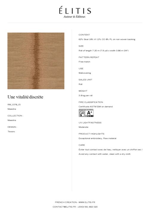 Tapeta Tissoro Une vitalité discrète