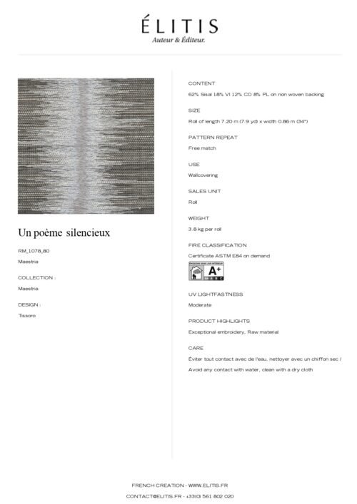 Tapeta Tissoro Un poème silencieux