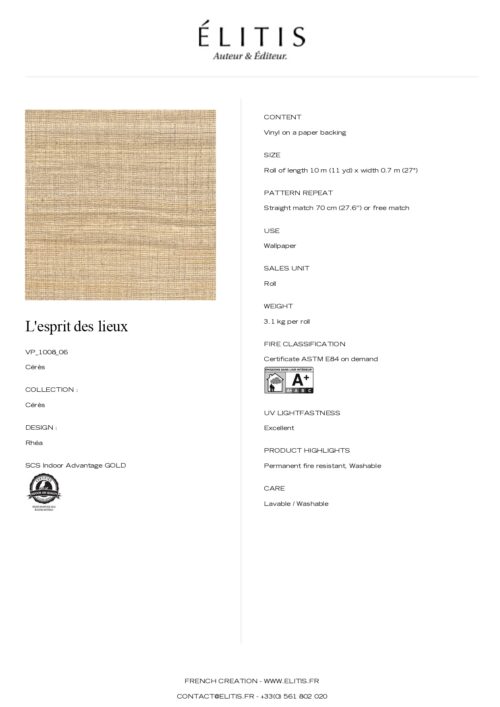 Tapeta Rhéa L'esprit des lieux