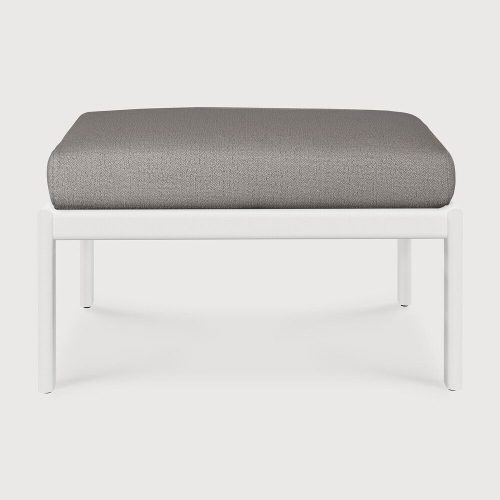 product_wf_60146_Jack_outdoor_footstool_aluminium_white_Mocha_fabric_front_web Podnóżek Zewnętrzny Jack White Mocha Ethnicraft
