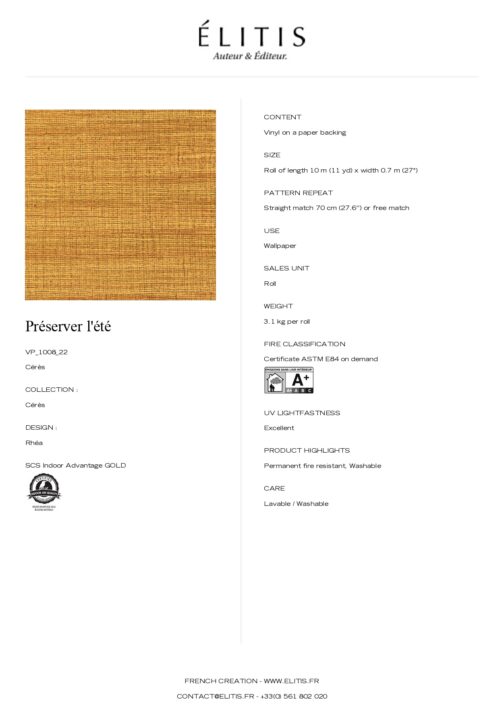 Tapeta Rhéa Préserver l'été