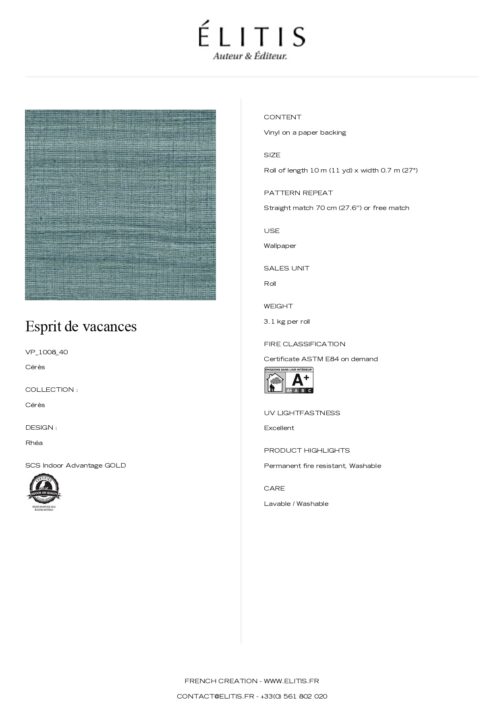 Tapeta Rhéa Esprit de vacances