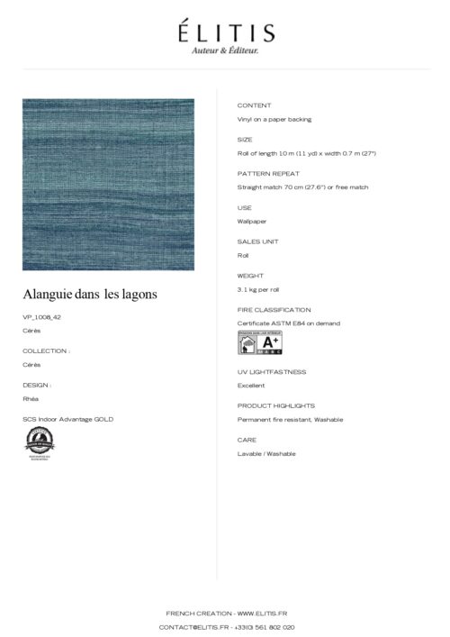 Tapeta Rhéa Alanguie dans les lagons