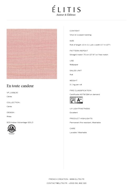 Tapeta Rhéa En toute candeur