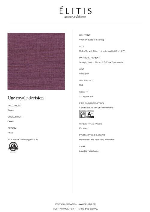 Tapeta Rhéa Une royale décision