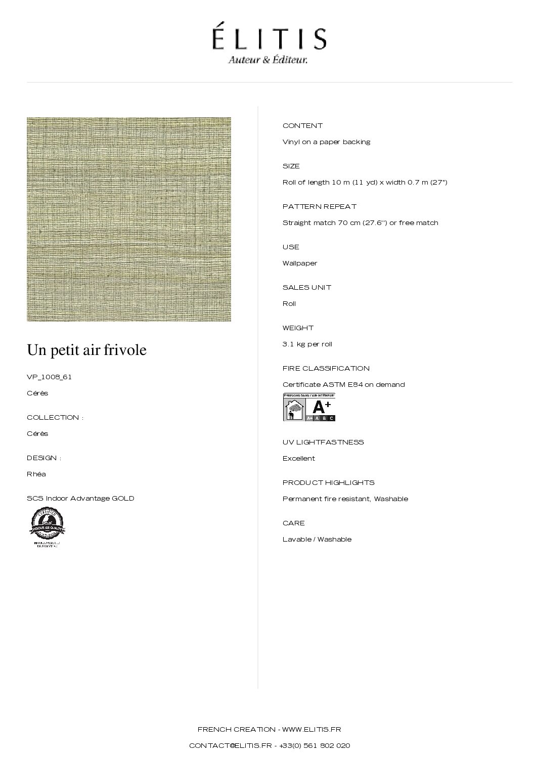 Tapeta Rhéa Un petit air frivole