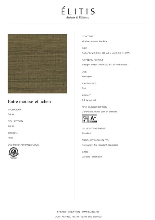 Tapeta Rhéa Entre mousse et lichen