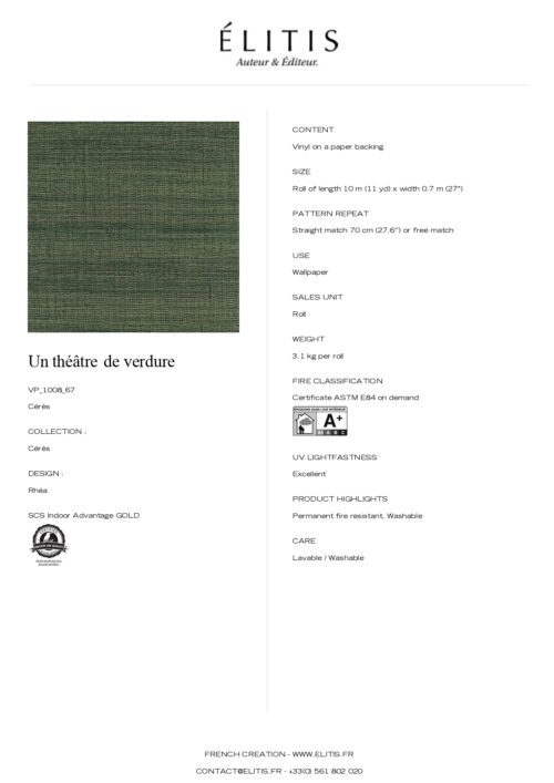 Tapeta Rhéa Un théâtre de verdure