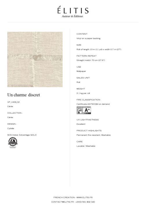 Tapeta Cybèle Un charme discret