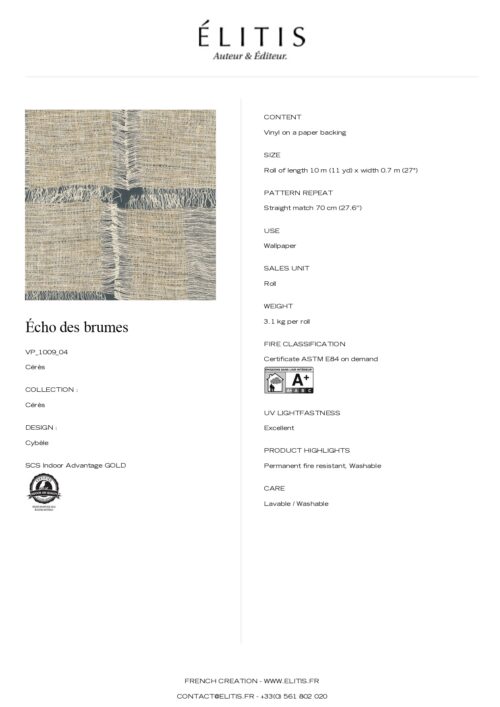 Tapeta Cybèle Écho des brumes