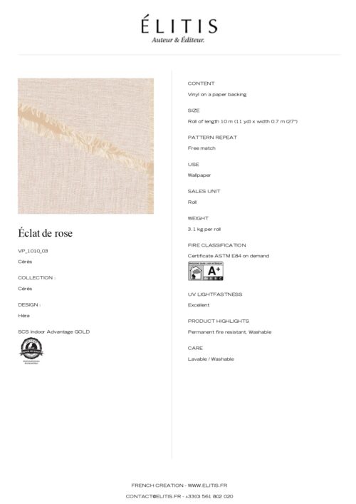 Tapeta Héra Éclat de rose