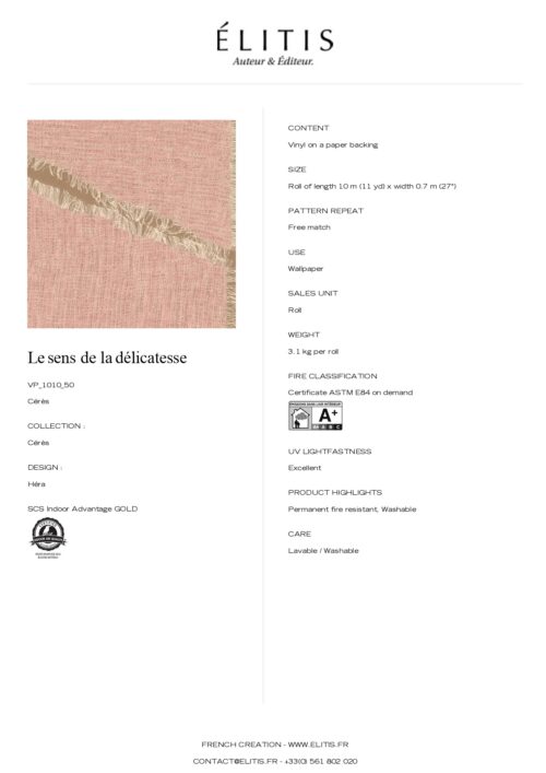 Tapeta Héra Le sens de la délicatesse