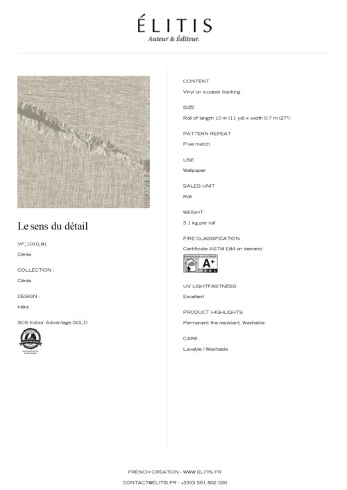 Tapeta Héra Le sens du détail