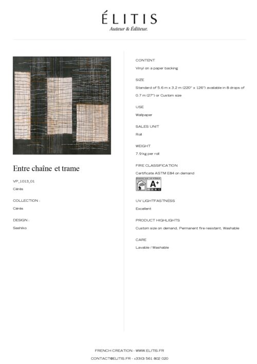 Tapeta Cérès Entre chaîne et trame