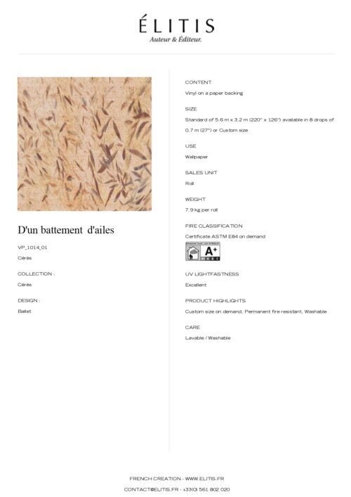 Tapeta Cérès D'un battement d'ailes