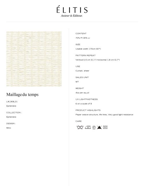 LW 908 01 Mino - Maillage du temps