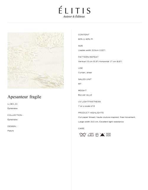 LI 901 01 Patchi - Apesanteur fragile