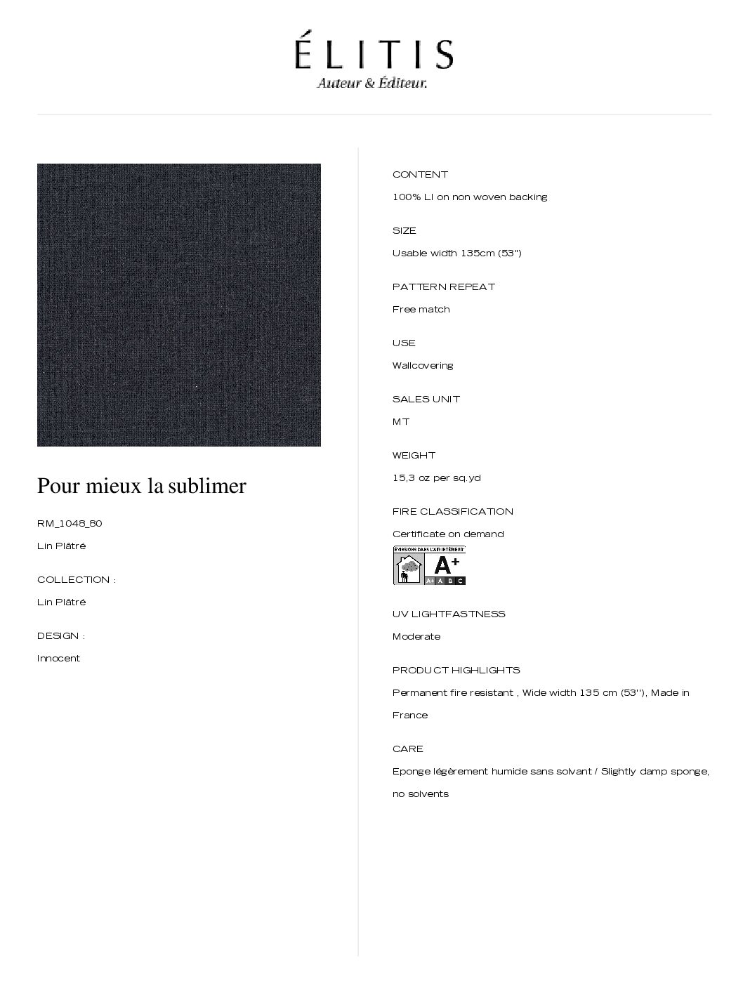 Tapeta Innocent - Pour mieux la sublimer Origine Elitis