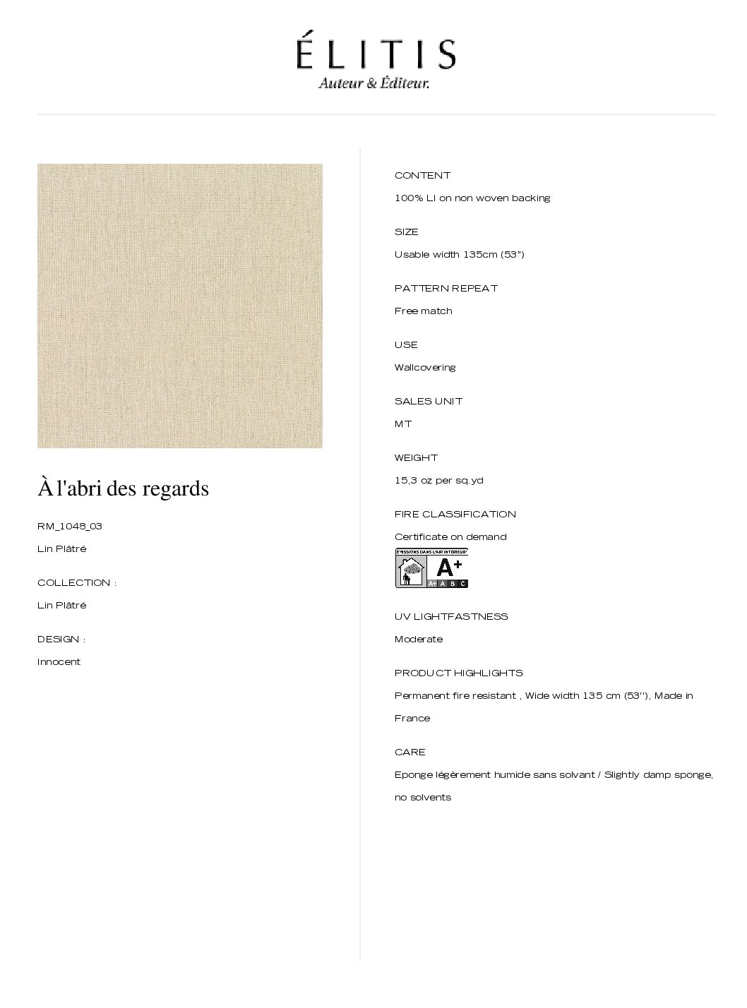 Tapeta Innocent - À l'abri des regards Origine Elitis